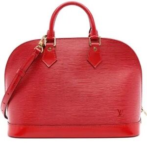 ♥️ Louis Vuitton Alma Eli Leather Red -Authentic padlock and key #317 🎁